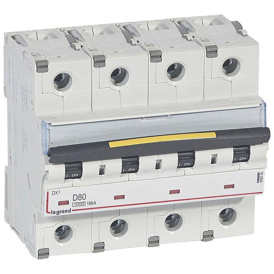 Installatieautomaat 4-polig D-karakteristiek 80A 10000A/16kA DX³ DIN