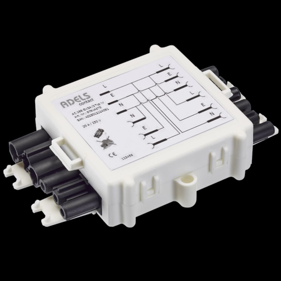Verdeelbox voor stekerbaar installeren 20A 2,5mm² 3-polig (Verdeelbox 20A)