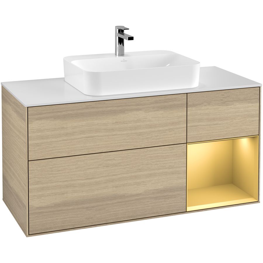Wastafelonderkast Finion 1200x603x501mm Oak Veneer G421HFPC