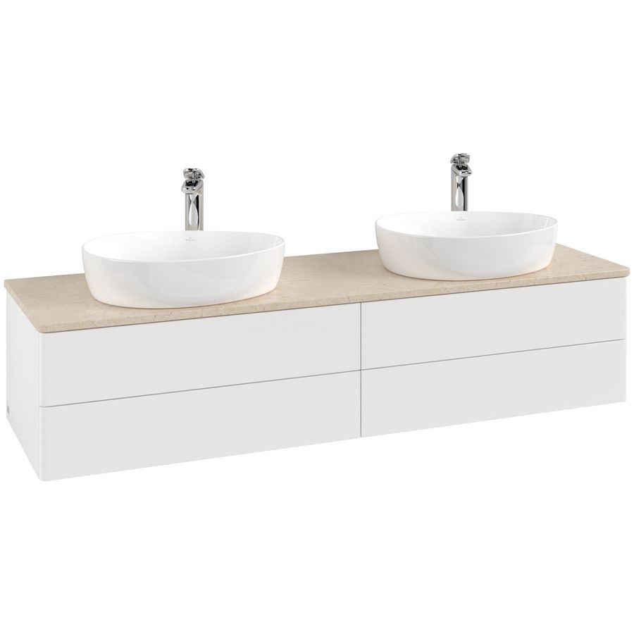 Wastafelonderkast Antao 1600x360x500mm White Matt Lacquer L28053MT