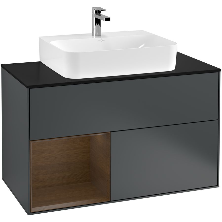 Wastafelonderkast Finion 1000x603x501mm Mid.Blue Matt Lacquer G112GNHG