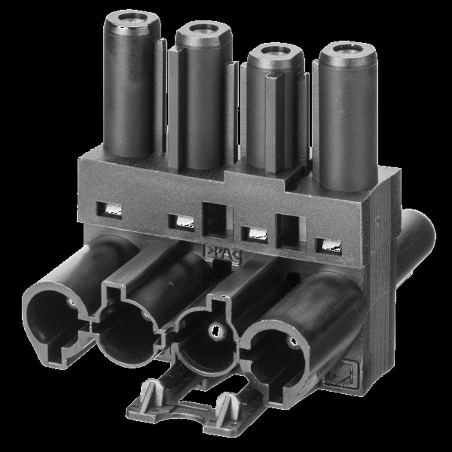 Splitter 4-polig 1 in 2 uit zwart (AC166 GVT 3/ 4)