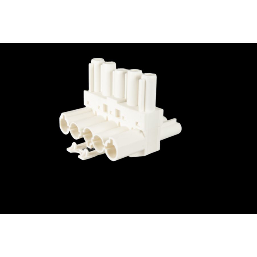 Splitter 5-polig 1 in 2 uit wit (AC166 GVT 3/ 5)