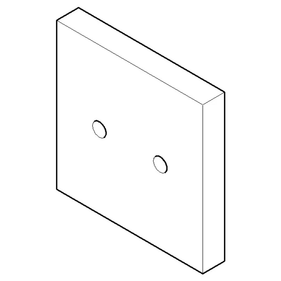 Rozet v. douchehouder 60x60x9mm Champagne gebors. (22kt Goud