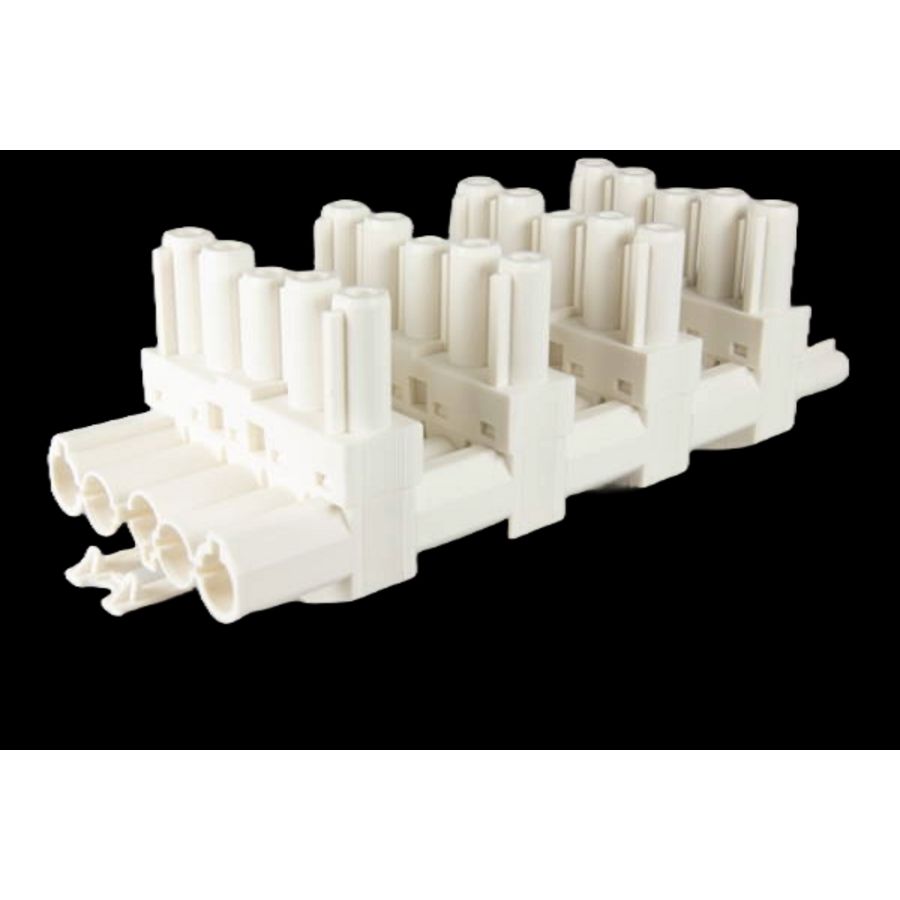 Splitter 5-polig 1 in 5 uit wit (AC166 GVT 6/ 5)