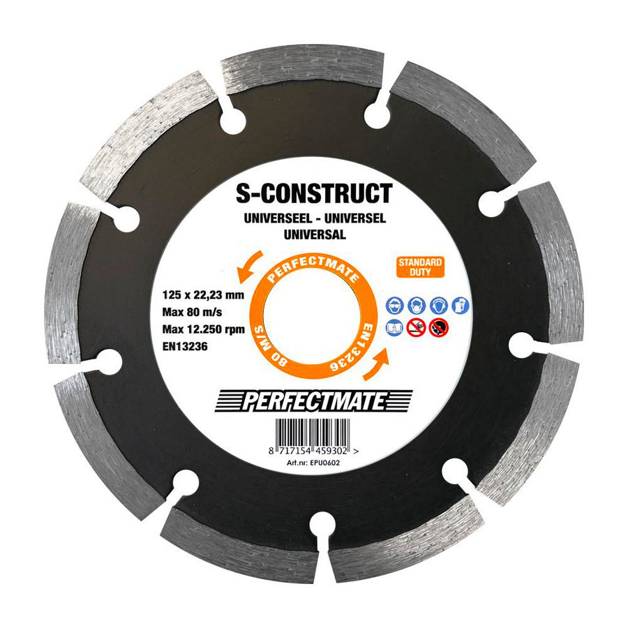 S-Construct diamantzaagblad 125mm asgat 22.23mm