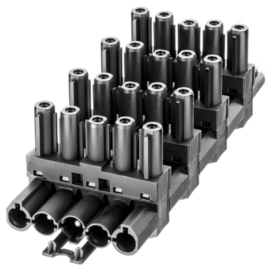 Splitter 5-polig 1 in 5 uit zwart (AC166 GVT 6/ 5)