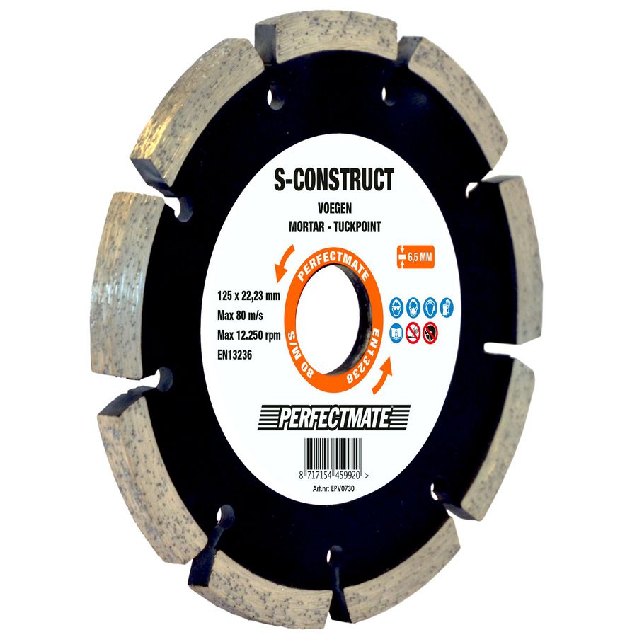 Voegenfrees 125mm asgat 22.23mm