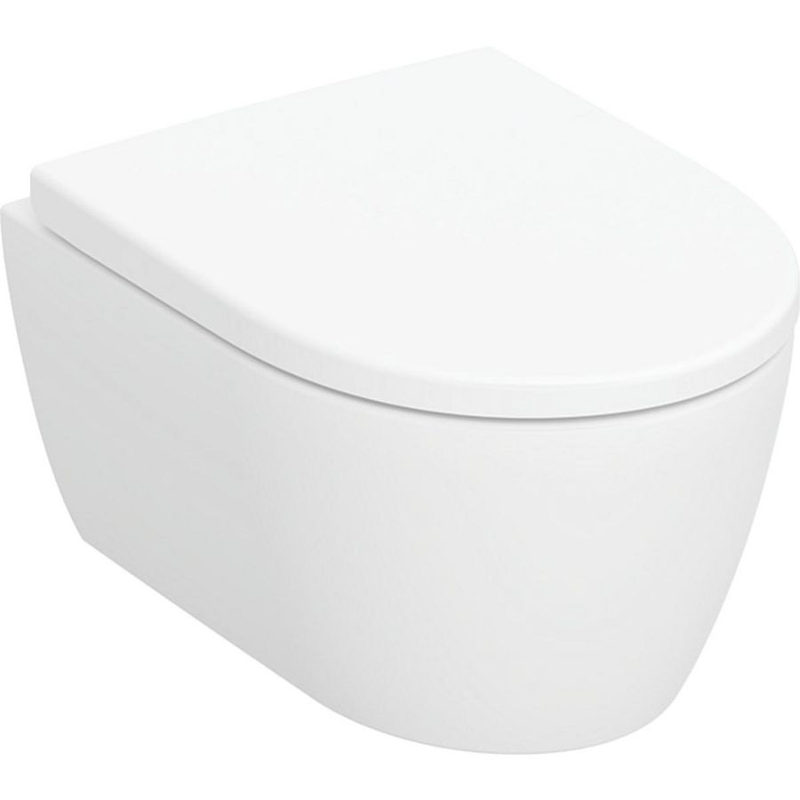 Wandcloset combipack ICON diepspoel rimfree compact 490mm alpien wit/mat incl. zitting softclose / quickrelease