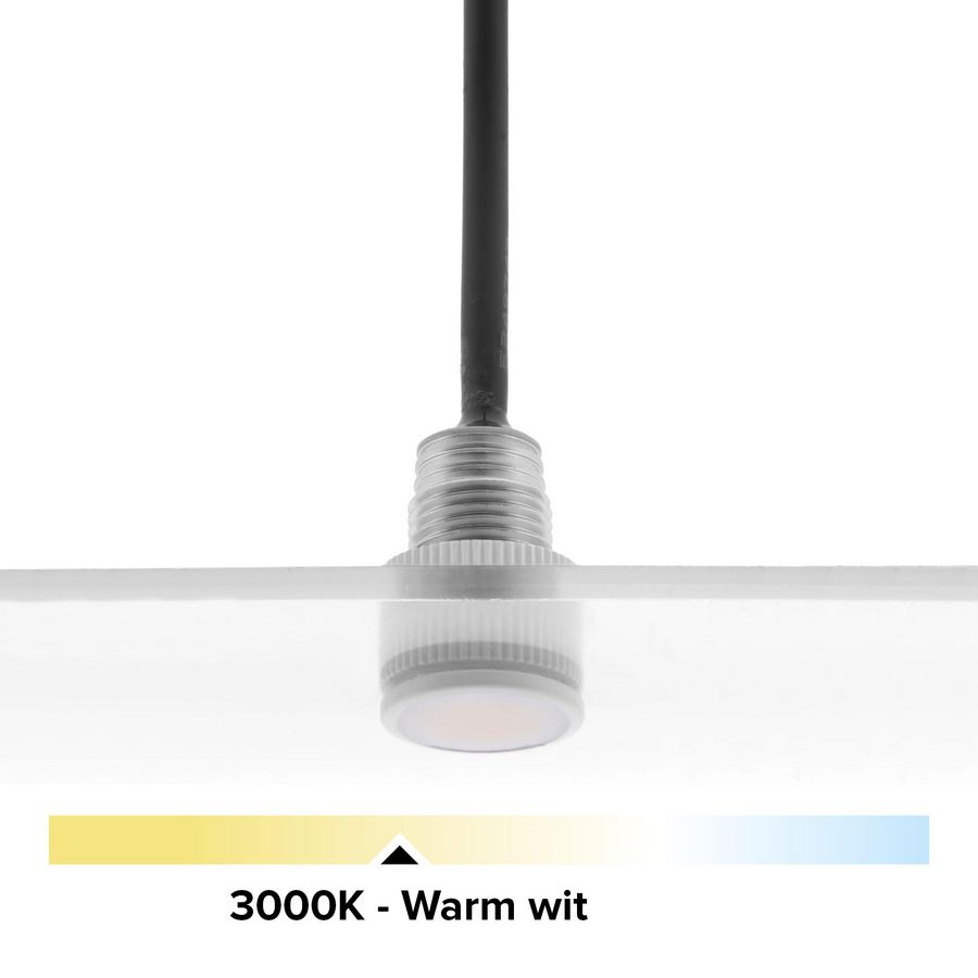 LED mini IP67 11mm 0,5W 3000K diffuus Wit