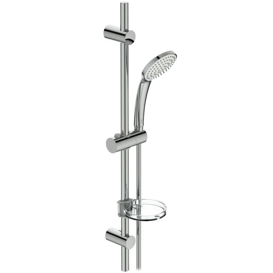 Idealrain M1 glijstangcombinatie 720mm chroom met 1 straalsoort handdouche 100mm
