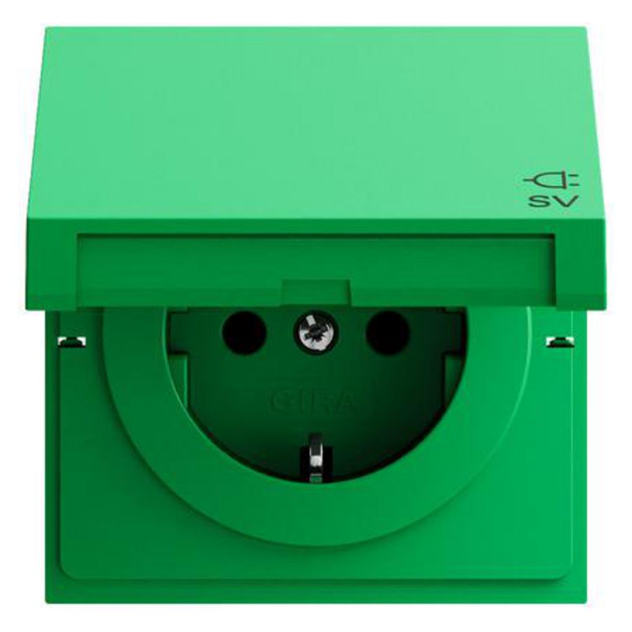 wandcontactdoos met randaarde KD opdr.SV Gira F100 groen