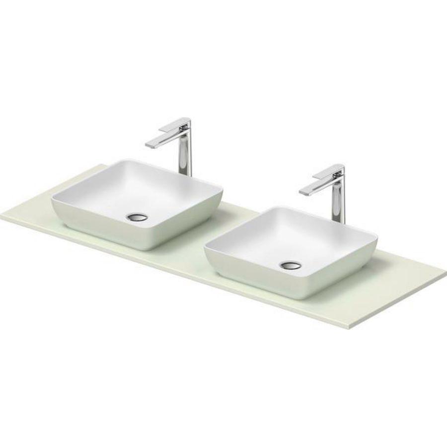 SIVIDA #268021 wastafelblad incl. opzetkom buitenzijde lichtgroen mat binnenzijde wit mat 1350mm