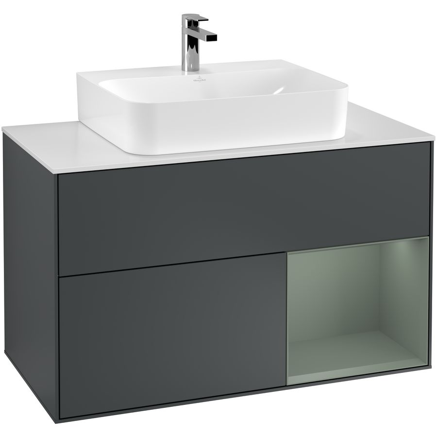 Wastafelonderkast Finion 1000x603x501mm Mid.Blue Matt Lacquer G121GMHG