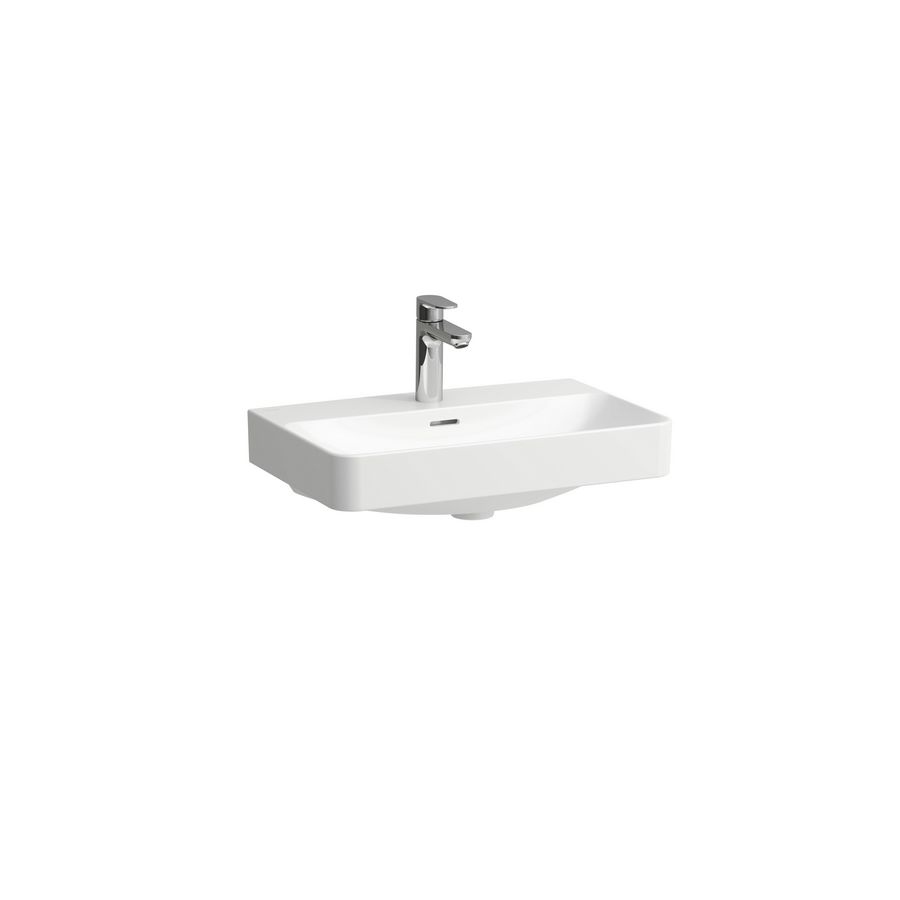 Wastafel PRO-X 60cm Compact met kraangat + overloop Glans wit