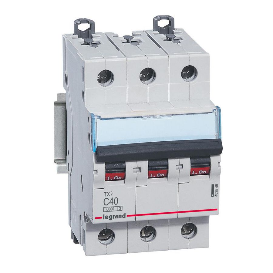 Installatieautomaat MCB TX3 3-polig C-karakteristiek 40A 6000A