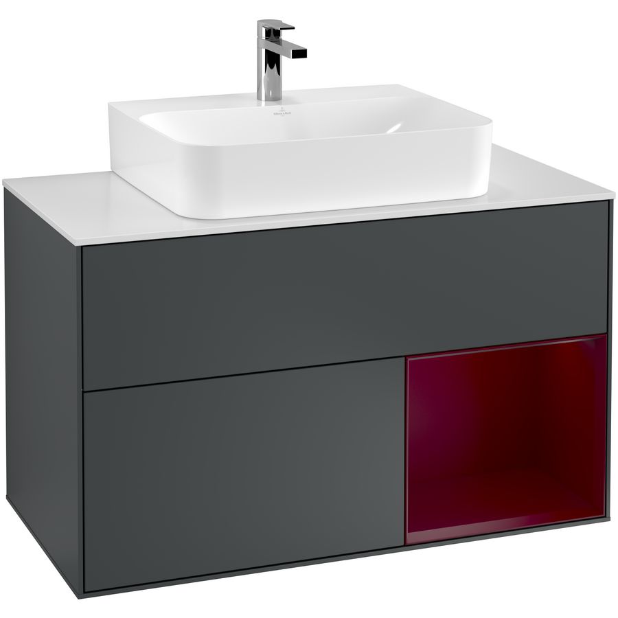 Wastafelonderkast Finion 1000x603x501mm Mid.Blue Matt Lacquer G121HBHG