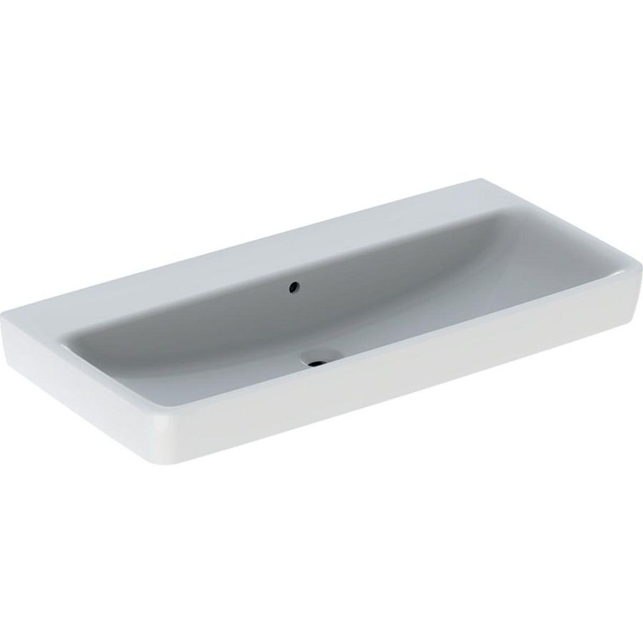 Renova Plan wastafel 100x48cm zonder kraangat met overloop wit