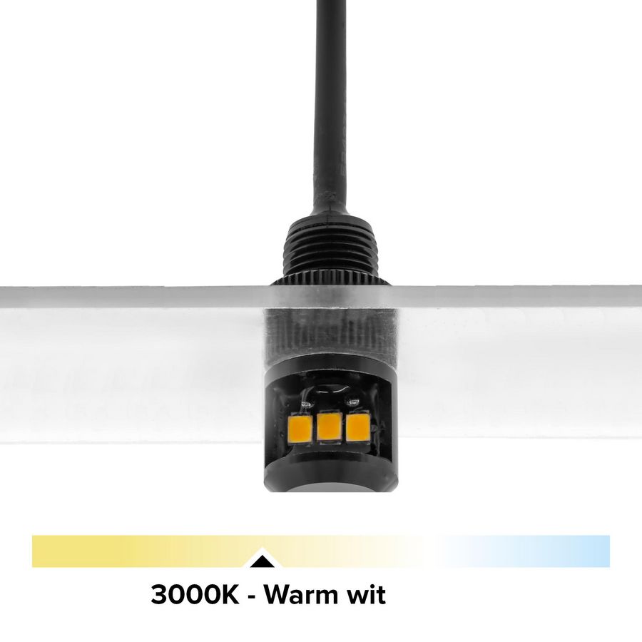 LED mini IP67 11mm 0,5W 3000K Side emitter zwart