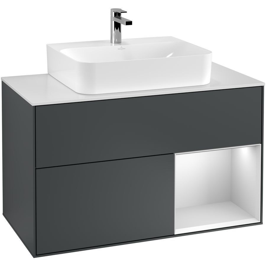 Wastafelonderkast Finion 1000x603x501mm Mid.Blue Matt Lacquer G121MTHG