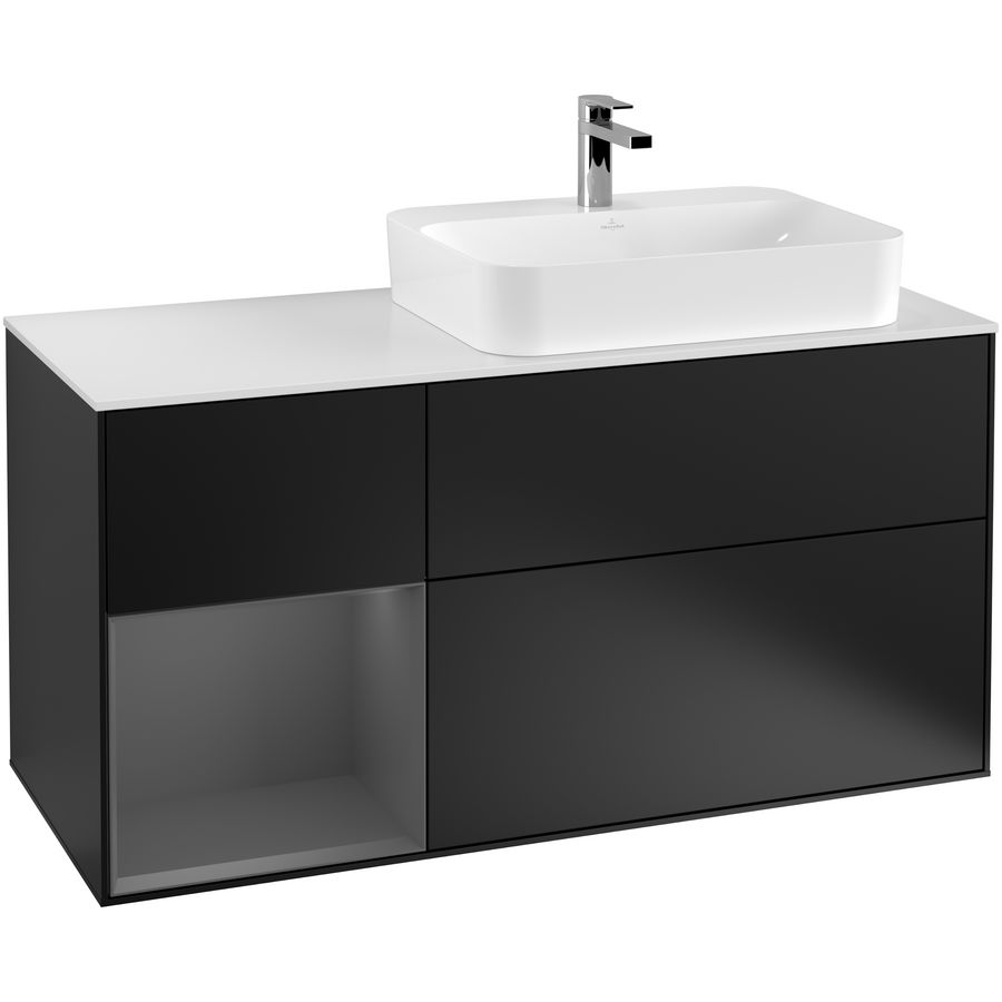 Wastafelonderkast Finion 1200x603x501mm Black Matt Lacquer G391GKPD