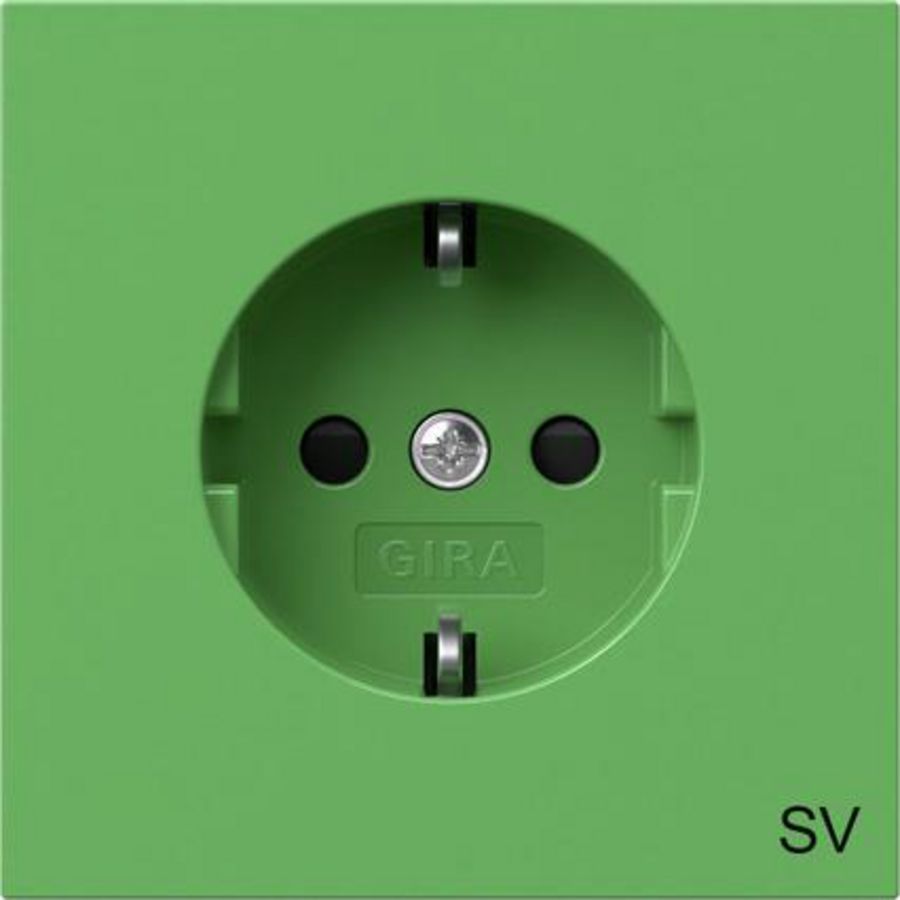 wandcontactdoos met randaarde Safety Plus opdr.SV Gira F100 groen