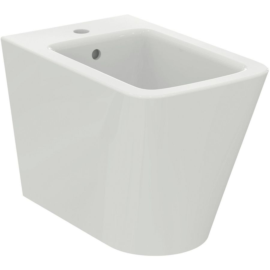cube staand bidet m kraangat m overloop back to wall wit T36