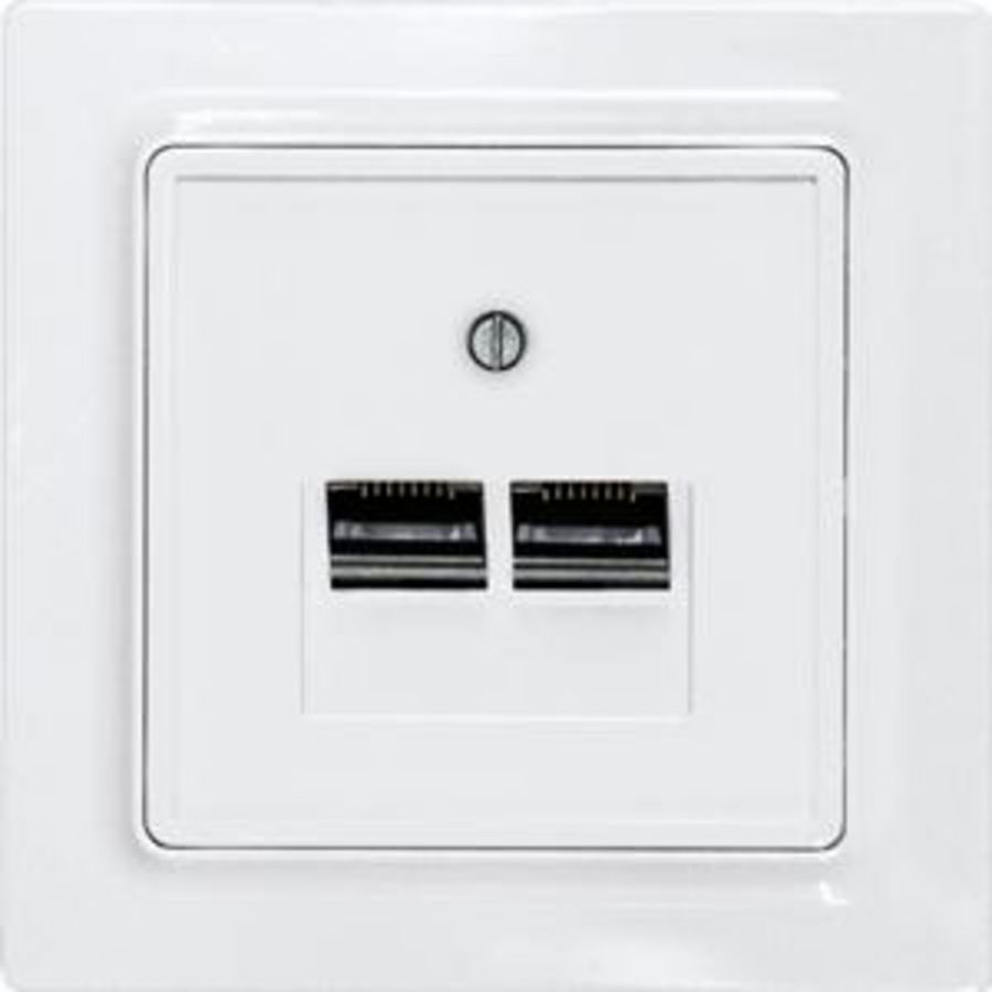 Afdekplaat v. UAE 2-voudige RJ45 wandct.doos,E-Design,55x55