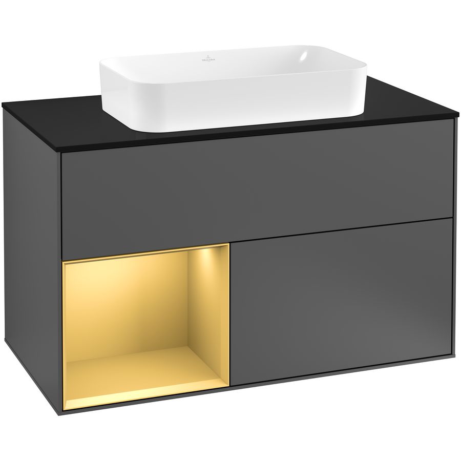 Wastafelonderkast Finion 1000x603x501mm Antr. Matt Lacquer G242HFGK