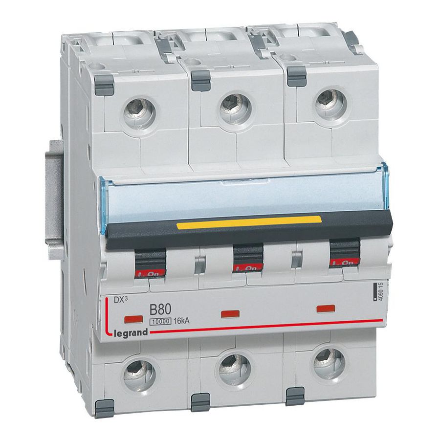 Installatieautomaat 3-polig B-karakteristiek 80A 10000A/16kA DX³ DIN