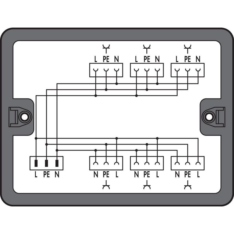 Verdeeldoos Wisselstroom (230V) 1 ingang 899-631/395-000