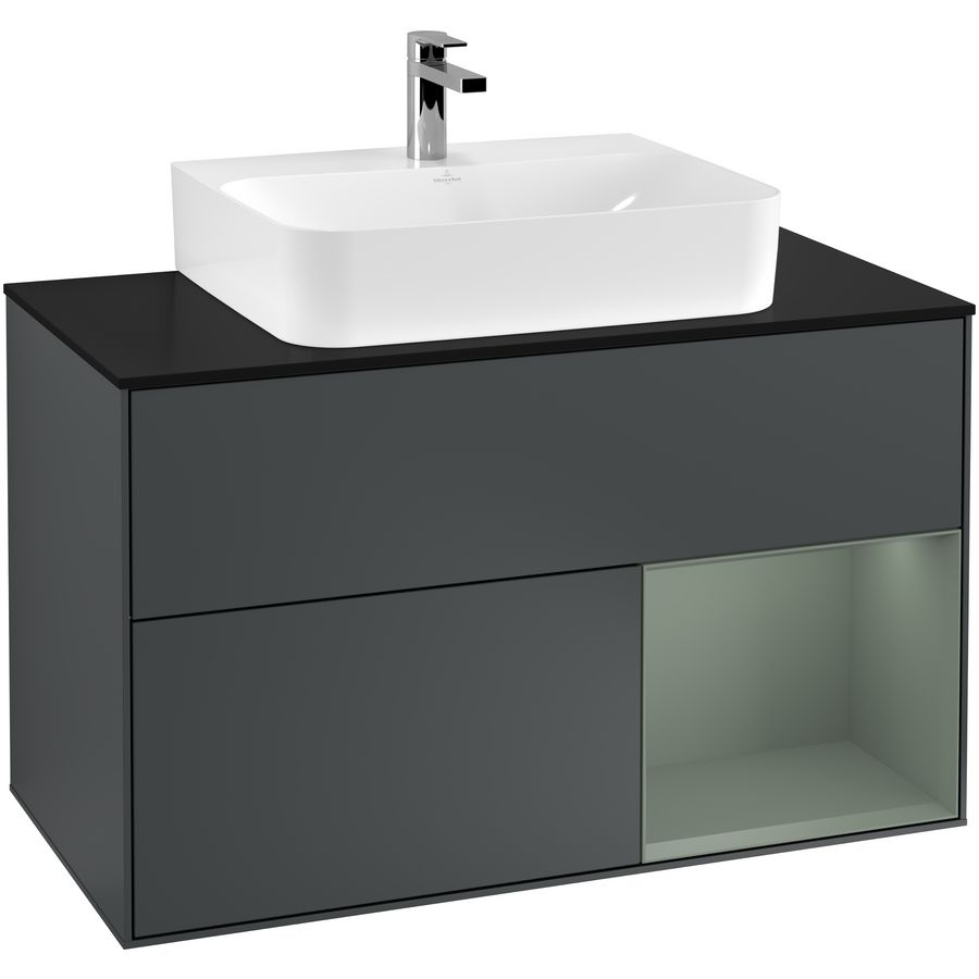 Wastafelonderkast Finion 1000x603x501mm Mid.Blue Matt Lacquer G122GMHG