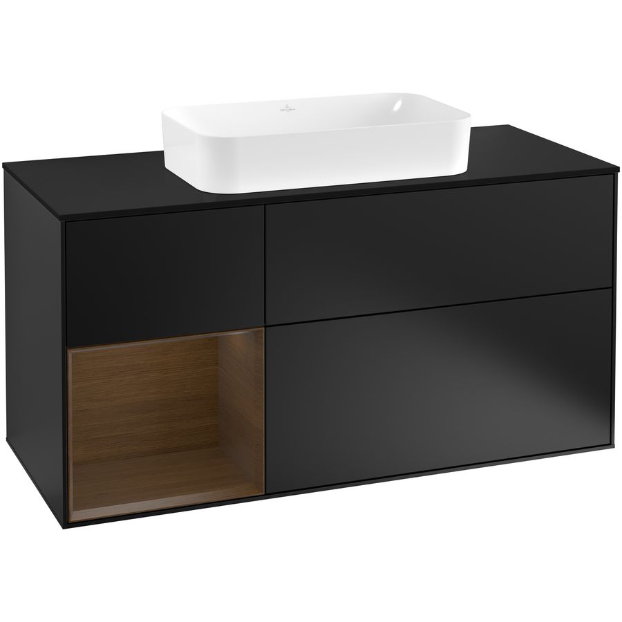 Wastafelonderkast Finion 1200x603x501mm Black Matt Lacquer G292GNPD