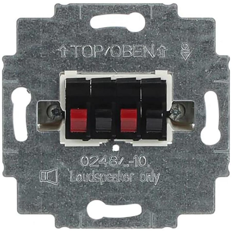 Inbouw stereoluidsprekercontactdoos 2x steek zwart (0248/05-101)