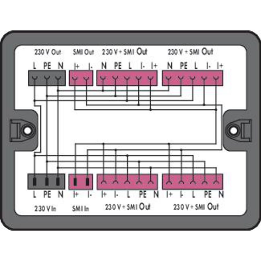 Verdeeldoos 230V + SMI 2 ingangen 899-631/405-000