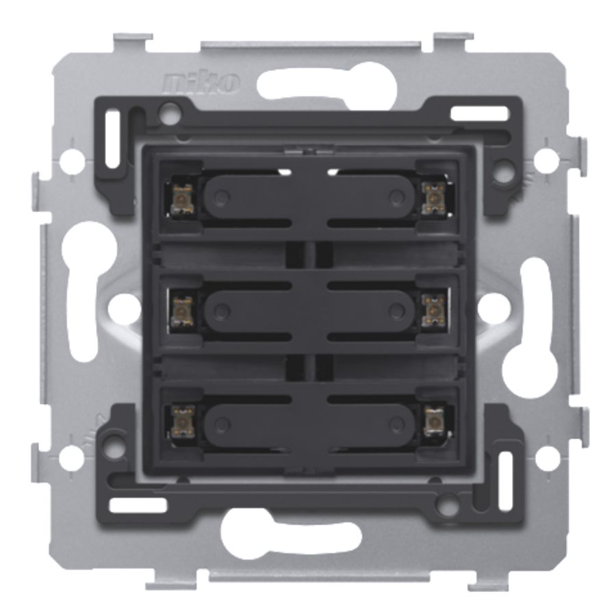 Sokkel 6-voudige pot.vrije drukknop 24V N.O. amberkleur led