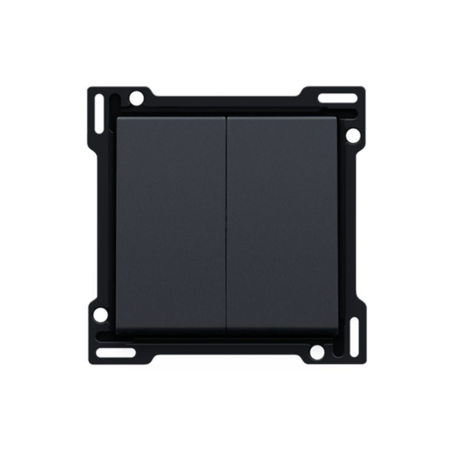 Afwerkingsset serie/wisselschakelaar + drukknop NO anthracit