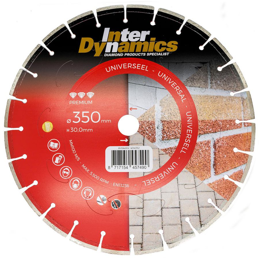 Universeel Premium diamantzaagblad 350mm asgat 30.0mm