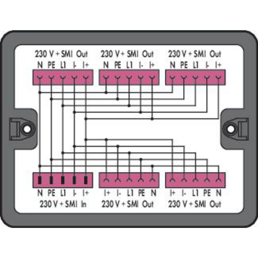 Verdeeldoos 230V + SMI 1 ingang 899-631/421-000