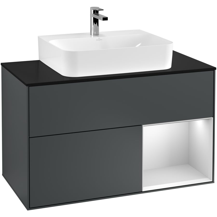 Wastafelonderkast Finion 1000x603x501mm Mid.Blue Matt Lacquer G122MTHG