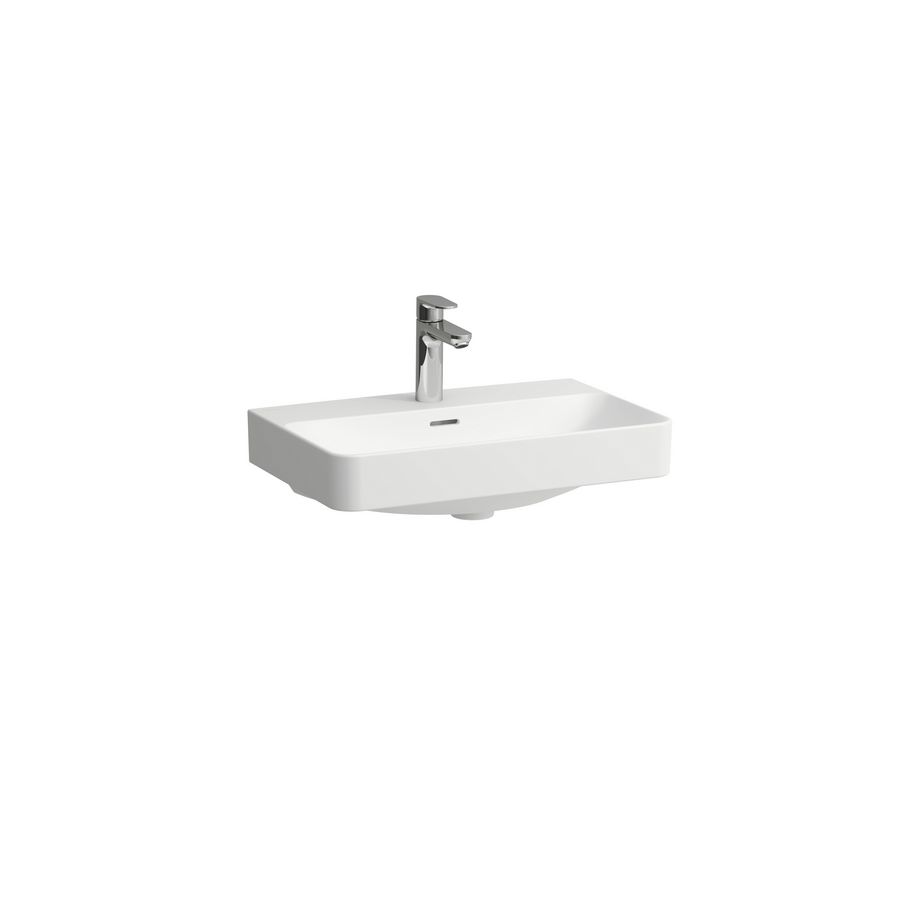 Wastafel PRO-X 60cm Compact met kraangat + overloop Mat wit