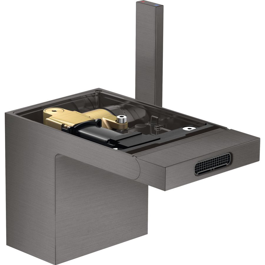 AXOR MyEdition 1-hendel bidetmengkraan met afvoerpluggarnituur zonder plaa Brushed Black Chrome