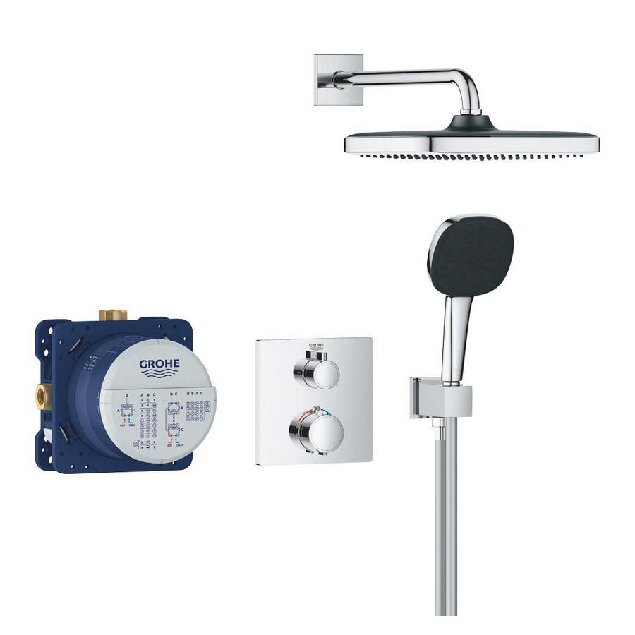 Precision Shower set 250 vierkant chroom
