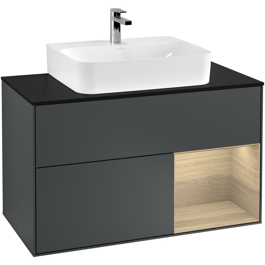 Wastafelonderkast Finion 1000x603x501mm Mid.Blue Matt Lacquer G122PCHG