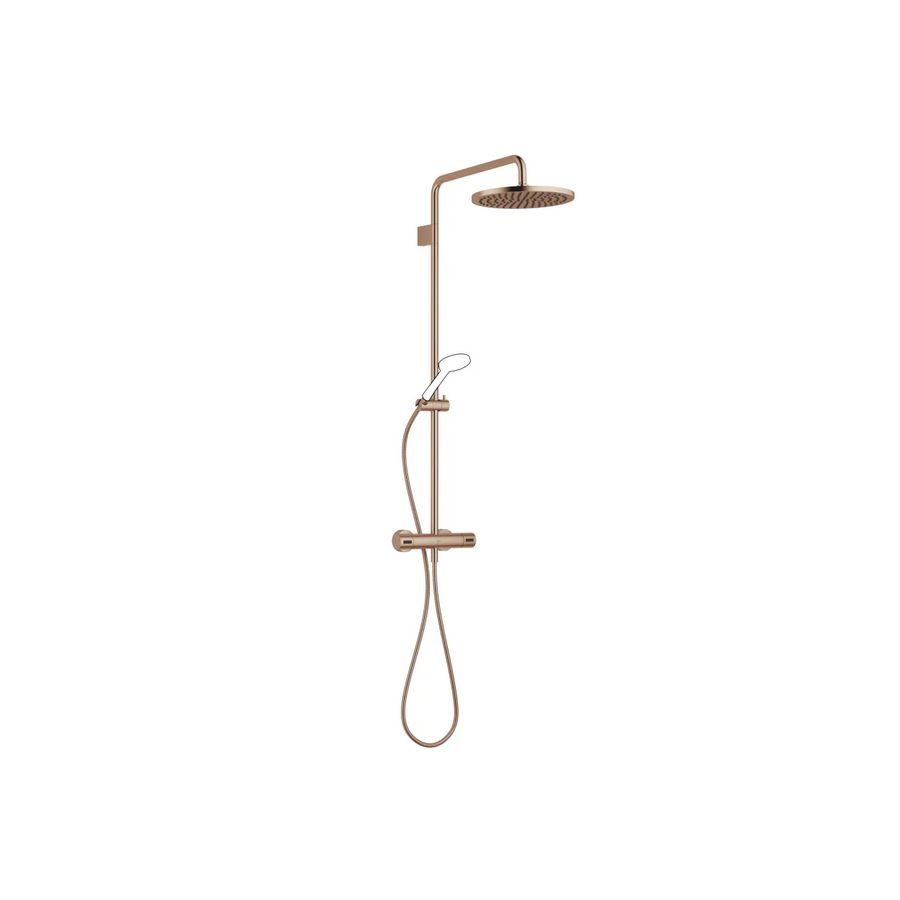 Showerpipe douchethermostaat z.handdouche Brons gebors.