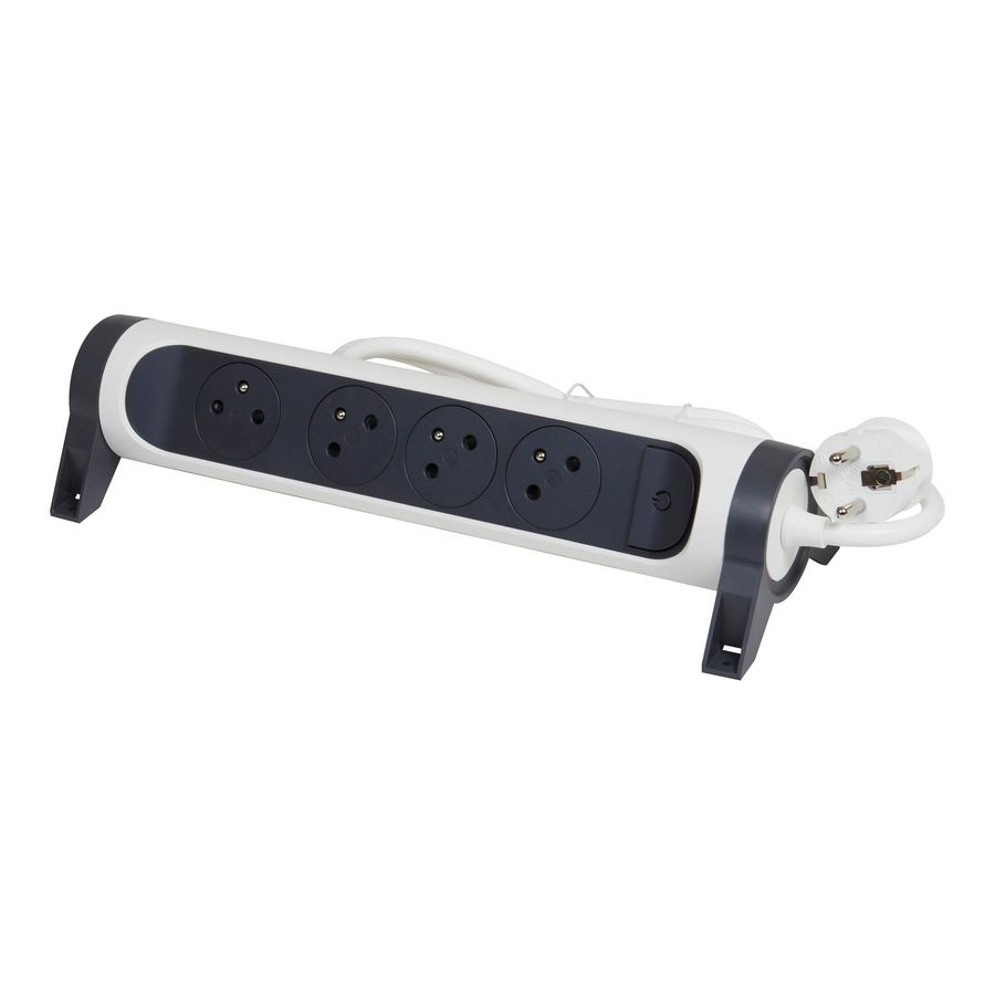 Contactdoos standaard 4xPA met 3m. zwart-wit VVE=5