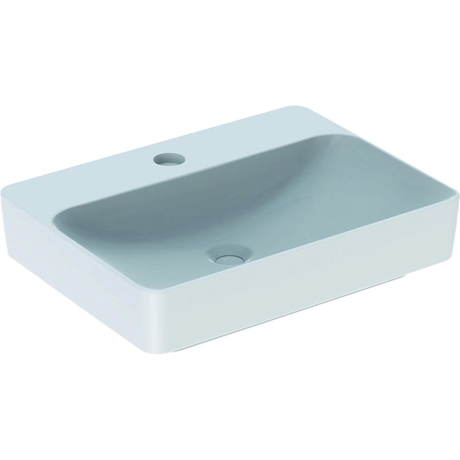 VariForm Opzetwastafel rechthoekig 60x45cm met kraangat zonder overloop wit Keratect