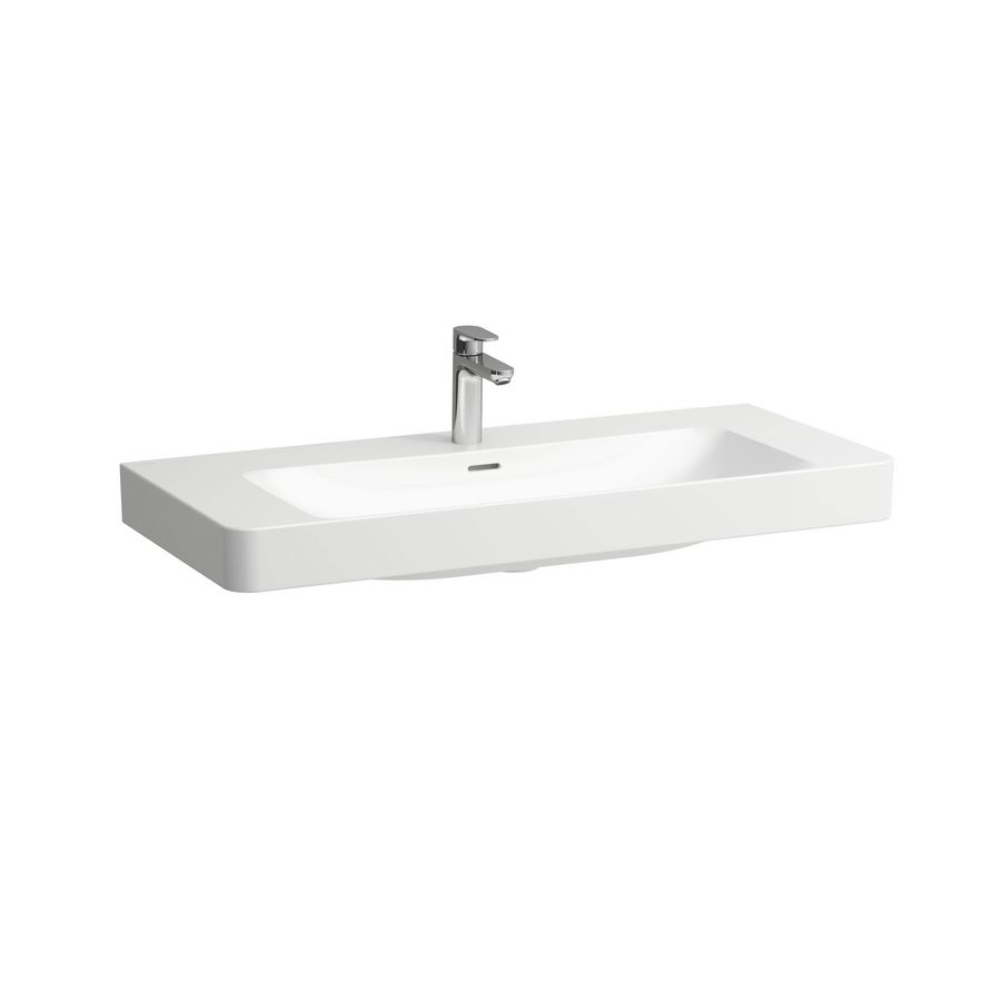 Wastafel PRO-X 85cm met kraangat + overloop Mat wit