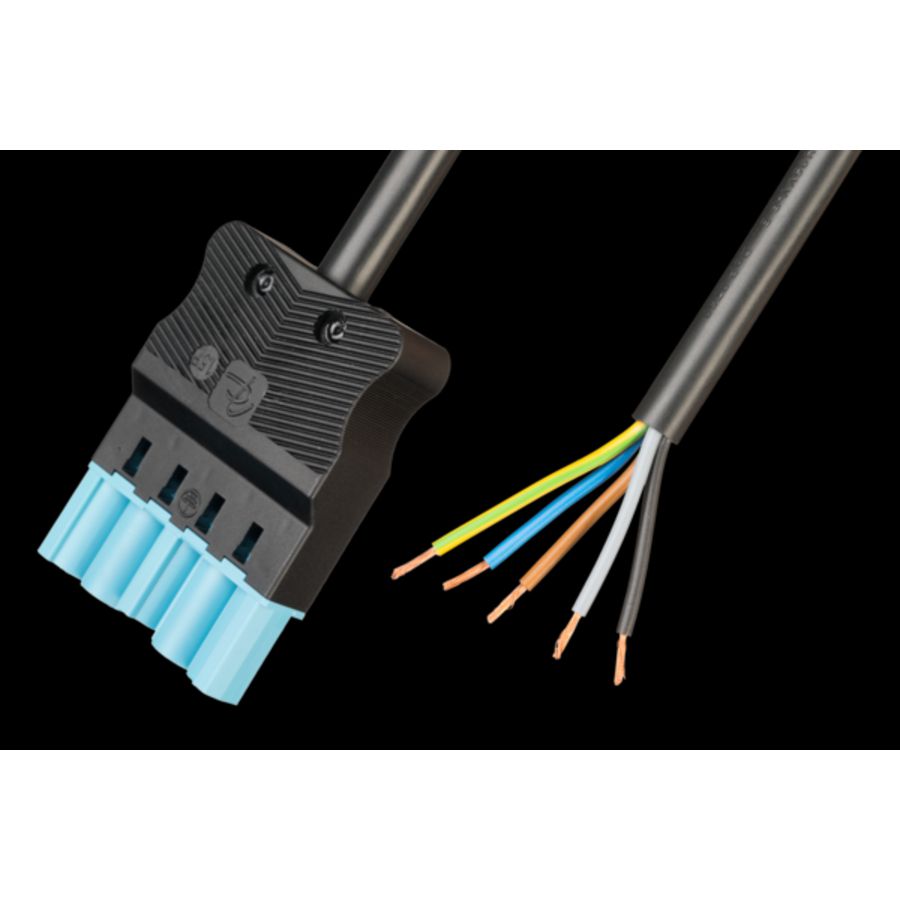 Aansluitsnoer male 5-pol 1,5mm² 100cm pastelblauw DALI B2ca (AC166 ALCGS/515 100)