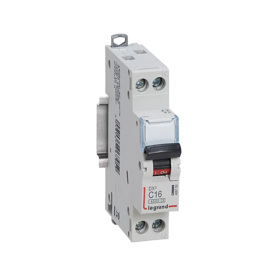 Installatieautomaat MCB DX³ 1-polig + Nul C-karakteristiek 16A 4500A VVE=10